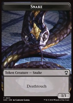 Snake Token (B 1/1) // Zombie Token (B 2/2 Decayed)