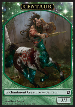 Centaur Token (Green 3/3 Enchantment)⁣ - Born of the Gods⁣ (Token)⁣ [T8]