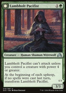 Lambholt Pacifist / Lambholt Butcher⁣ - Shadows over Innistrad⁣ (Uncommon)⁣ [215]
