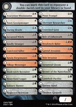 Double-Faced Card Proxy Checklist (V.1)⁣ - Shadows over Innistrad⁣ (Tip Card)⁣ [CH1]