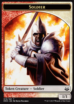 Soldier Token (Red and White 1/1)⁣ - Modern Masters 2017⁣ (Token)⁣ [T19]