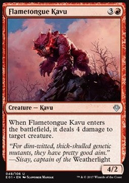 Flametongue Kavu⁣ - Archenemy: Nicol Bolas⁣ (Uncommon)⁣ [48]
