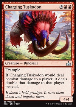 Charging Tuskodon⁣ - Rivals of Ixalan⁣ (Uncommon)⁣ [97]