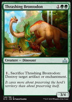 Thrashing Brontodon⁣ - Rivals of Ixalan⁣ (Uncommon)⁣ [148]