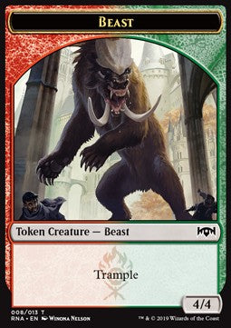Beast Token (Red and Green 4/4)⁣ - Ravnica Allegiance⁣ (Token)⁣ [T08]