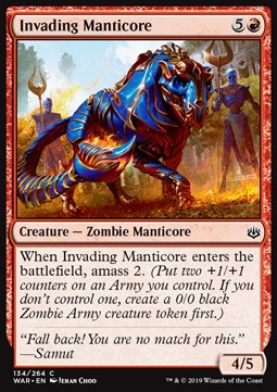 Invading Manticore⁣ - War of the Spark⁣ (Common)⁣ [134]