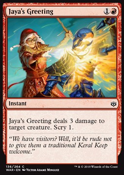 Jaya's Greeting⁣ - War of the Spark⁣ (Common)⁣ [136]