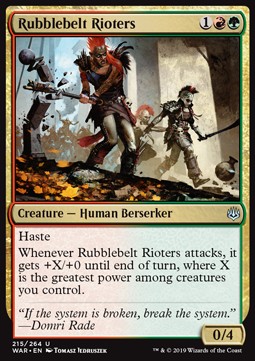 Rubblebelt Rioters⁣ - War of the Spark⁣ (Uncommon)⁣ [215]