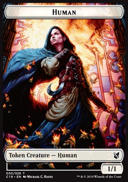 Human Token (W 1/1) // Spirit Token (W 1/1)⁣ - Commander 2019⁣ (Token)⁣ [T 3/5]