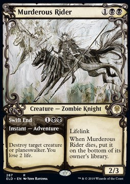 Murderous Rider // Swift End⁣ - Throne of Eldraine: Extras⁣ (Rare)⁣ [287]