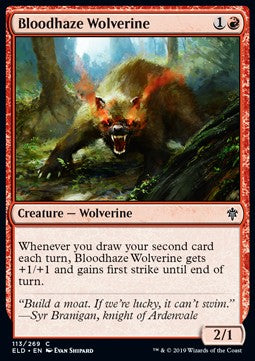 Bloodhaze Wolverine⁣ - Throne of Eldraine⁣ (Common)⁣ [113]