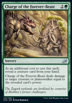 Charge of the Forever-Beast⁣ - Ikoria: Lair of Behemoths⁣ (Uncommon)⁣ [147]