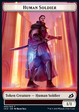 Human Soldier Token (White 1/1) (V.3)⁣ - Ikoria: Lair of Behemoths: Extras⁣ (Token)⁣ [T05]