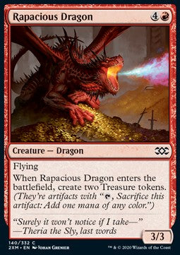 Rapacious Dragon⁣ - Double Masters⁣ (Common)⁣ [140]