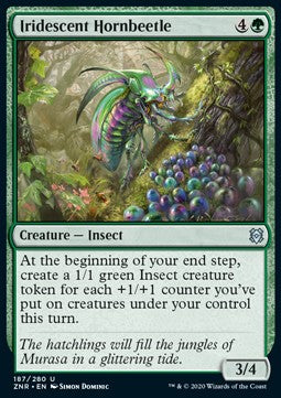 Iridescent Hornbeetle⁣ - Zendikar Rising⁣ (Uncommon)⁣ [187]