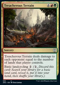 Treacherous Terrain⁣ - Commander: Zendikar Rising⁣ (Uncommon)⁣ [105]