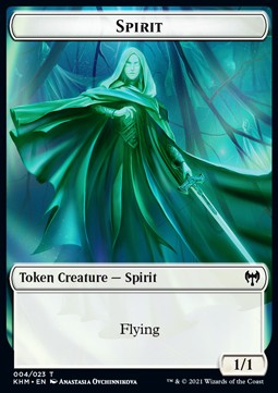 Spirit Token (W 1/1) // Human Warrior Token (W 1/1)⁣ - Kaldheim: Extras⁣ (Token)⁣ [T 4/3]