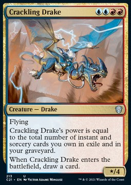 Crackling Drake⁣ - Commander: Strixhaven⁣ (Uncommon)⁣ [213]
