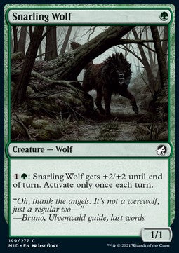 Snarling Wolf⁣ - Innistrad: Midnight Hunt⁣ (Common)⁣ [199]