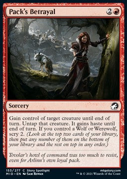 Pack's Betrayal⁣ - Innistrad: Midnight Hunt⁣ (Common)⁣ [153]