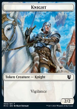 Knight Token (W 2/2 Vigilance) // Wolf Token (G 2/2)⁣ - Commander: Innistrad: Midnight Hunt⁣ (Token)⁣ [T 3/13]