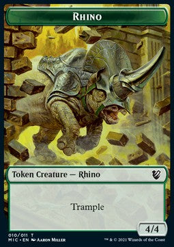 Rhino Token (G 4/4) // Wolf Token (G 2/2)⁣ - Commander: Innistrad: Midnight Hunt⁣ (Token)⁣ [T 10/13]