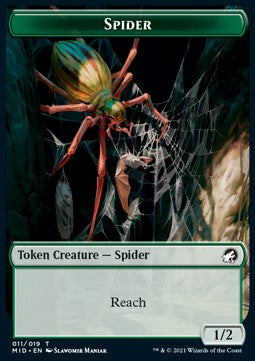 Spider Token (G 1/2) / Wolf Token (G 2/2)⁣ - Innistrad: Midnight Hunt: Extras⁣ (Token)⁣ [T 11/13]