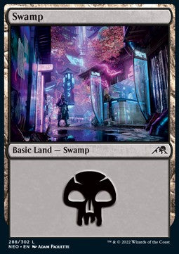 Swamp (V.4)⁣ - Kamigawa: Neon Dynasty⁣ (Land)⁣ [288]