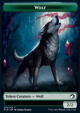 Wolf Token (G 2/2) // Clue Token (V.2) - Magic the Gathering Products (Token) [MTGP-T 13/16]