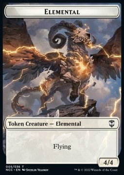 Elemental Token (W 4/4) // Clue Token⁣ - Commander: Streets of New Capenna: Extras⁣ (Token)⁣ [T 5/34]