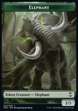Elephant Token (G 3/3) // Clue Token⁣ - Commander: Streets of New Capenna: Extras⁣ (Token)⁣ [T 22/34]