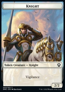 Knight Token (W 2/2 Vigilance) // Zombie Knight Token (B 2/2 Menace)⁣ - Commander: Dominaria United: Extras⁣ (Token)⁣ [T 3/5]