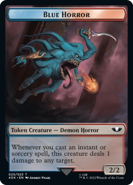 Blue Horror Token (UR 2/2) // Spawn Token (R 3/3)⁣ - Universes Beyond: Warhammer 40,000⁣ (Token)⁣ [T 20/16]
