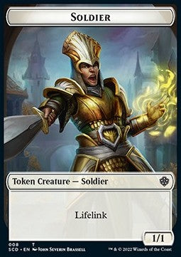 Soldier Token (W 1/1 Lifelink) // Insect Token (G 1/1 Flying, Deathtouch)⁣ - Starter Commander Decks⁣ (Token)⁣ [T 8/22]