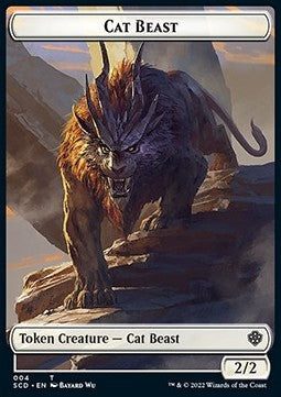 Cat Beast Token (W 2/2) // Insect Token (G 1/1 Flying, Deathtouch)⁣ - Starter Commander Decks⁣ (Token)⁣ [T 4/22]
