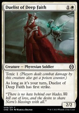 Duelist of Deep Faith⁣ - Phyrexia: All Will Be One⁣ (Common)⁣ [9]