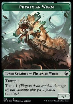Phyrexian Wurm Token (G */*) // Phyrexian Horror Token (A */*)⁣ - Commander: Phyrexia: All Will Be One: Extras⁣ (Token)⁣ [T 16/20]