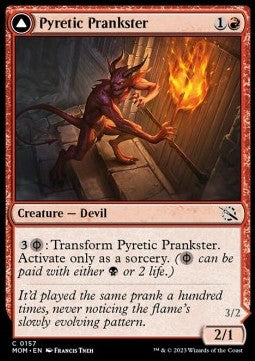Pyretic Prankster // Glistening Goremonger⁣ - March of the Machine⁣ (Common)⁣ [157]