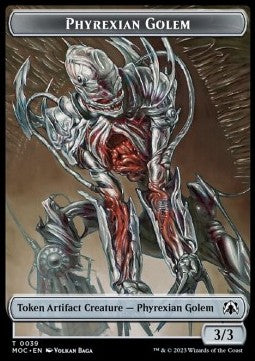 Phyrexian Golem Token (A 3/3) // Phyrexian Horror Token (A */*)⁣ - Commander: March of the Machine: Extras⁣ (Token)⁣ [T 39/40]