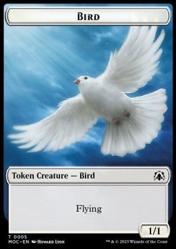 Bird Token (W 1/1) // Kobolds of Kher Keep Token (R 0/1)⁣ - Commander: March of the Machine: Extras⁣ (Token)⁣ [T 5/27]