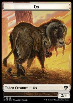 Ox Token (W 2/4) // Phyrexian Golem (A 3/3)⁣ - Commander Masters: Extras⁣ (Token)⁣ [T 65/76]