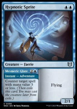Hypnotic Sprite // Mesmeric Glare⁣ - Commander: Wilds of Eldraine⁣ (Uncommon)⁣ [96]