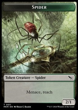 Spider Token (Black and Green 2/1)⁣ - Murders at Karlov Manor: Tokens⁣ (Token)⁣ [T11]