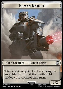 Human Knight Token (W 2/2) // Food Token (V.3)⁣ - Universes Beyond: Fallout: Tokens⁣ (Token)⁣ [T 2/14]