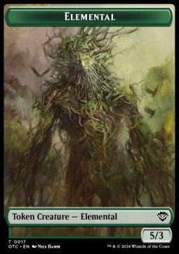 Elemental Token (G 5/3) // Insect Token (G 1/1) - Outlaws of Thunder Junction: Tokens (Token) [TOTJ-CT 17/18]