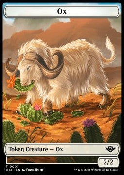 Ox Token (W 2/2) // Zombie Token (B 2/2) - Outlaws of Thunder Junction: Tokens (Token) [TOTJ-CT 3/10]