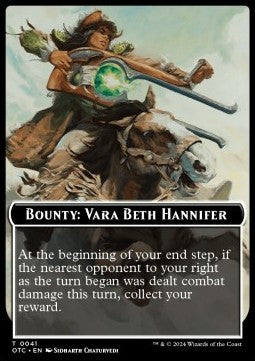 Bounty: Vara Beth Hannifer - Outlaws of Thunder Junction: Tokens (Token) [TOTJ-T 41]