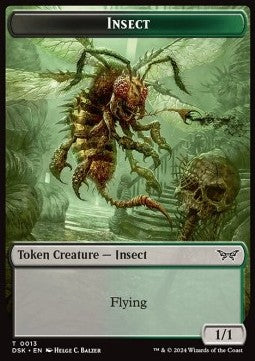 Insect Token (Black and Green 1/1 Flying) - Duskmourn: House of Horror: Tokens (Token) [TDSK-T13]