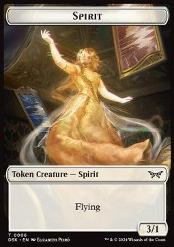 Spirit Token (W 3/1) // Manifest Token (C 2/2) - Duskmourn: House of Horror: Tokens (Token) [TDSK-T 6/18]