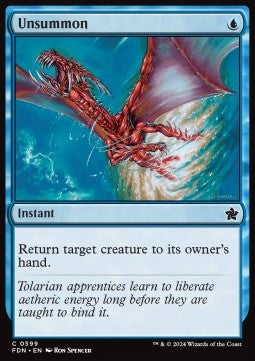 Unsummon - Magic: The Gathering Foundations: Starter Collection (Common) [SFDN-599]